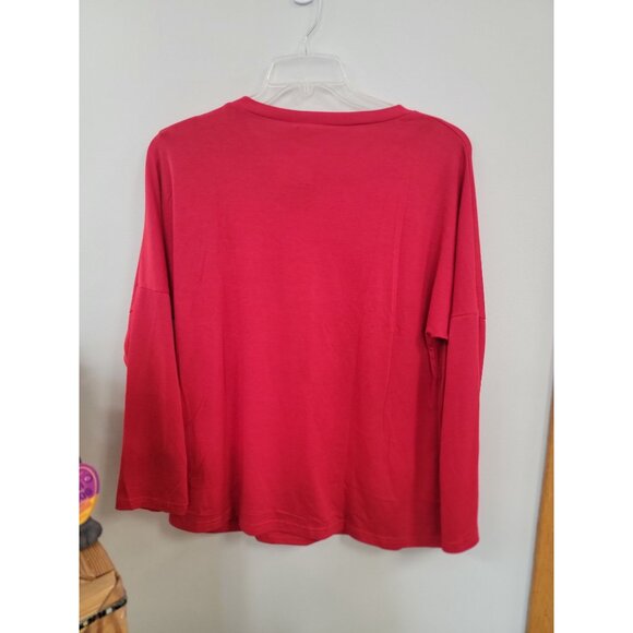 Red Long Sleeve Top With Sparkly Heart Design 2XL - Picture 3 of 3